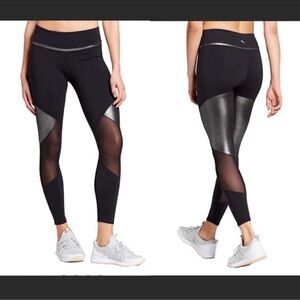 JoyLab Black & Silver Metallic Leggings